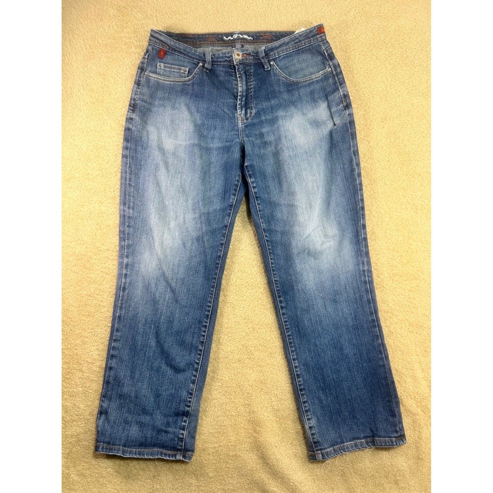 Worn‎ Brand Jeans Straight Leg Jeans Blue Medium Wash Denim Size 34x30